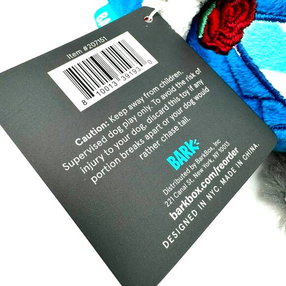 BARK BOX | NEW Bachelemur Medium Plush Dog‎ Toy Disc Squeaker Bonus Toy Inside - Picture 4 of 6